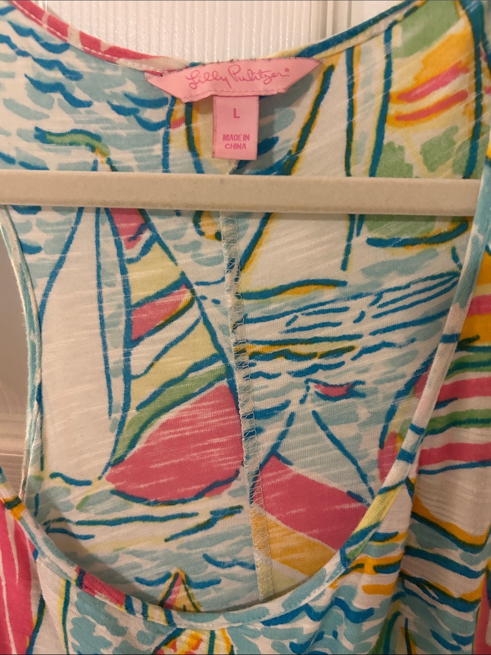 Lilly Pulitzer sailboat maxi dress-Sz L - Picture 4 of 5